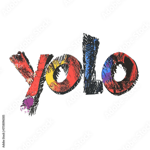 Vibrant yolo art expression vector