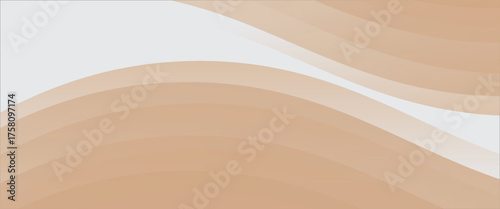 Abstract white brown creamy colors gradient with wave lines graphic design texture background. Use for cosmetics nature concept.
