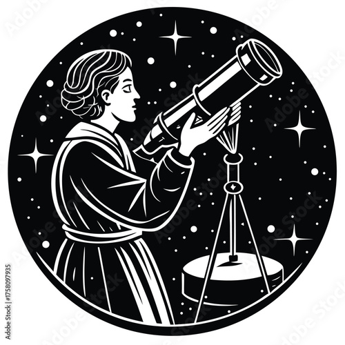 man with telescope