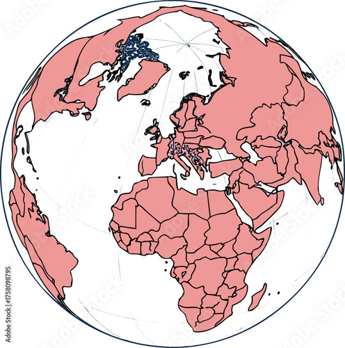 3D Earth globe map in plasticine style, eco-friendly concept, global awareness, Earth Day theme, vector illustration, transparent background.
