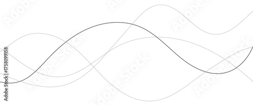 Abstract wavy black and white curved lines.
