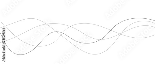 Abstract wavy black and white curved lines.