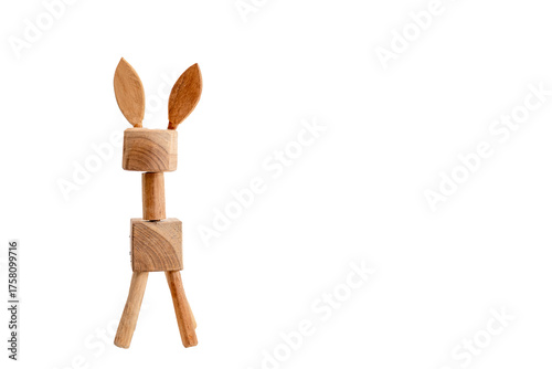 Animal wood model. diecut. Copy Space for text.
