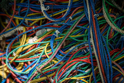 Many Color Rope. Red Blue Yellow Green.