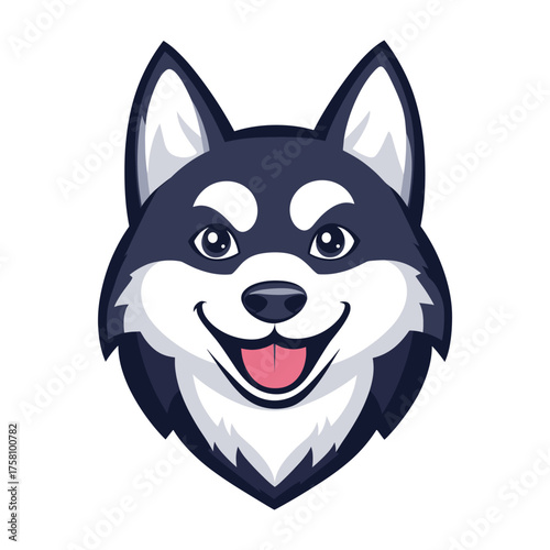 Siberian Husky husky dog cartoon vector