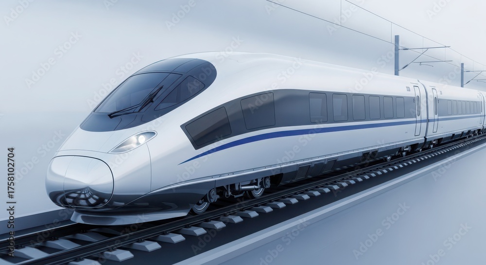 Fototapeta premium Futuristic hyperloop train high-speed transportation system concept modern transit technology innovation journey