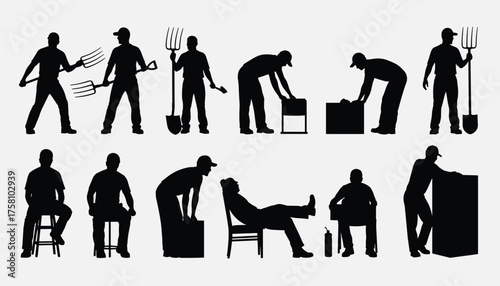 silhouettes of business people working and posing in various professional and casual styles silhouettes of business people walking and posing in various professional and casual styles