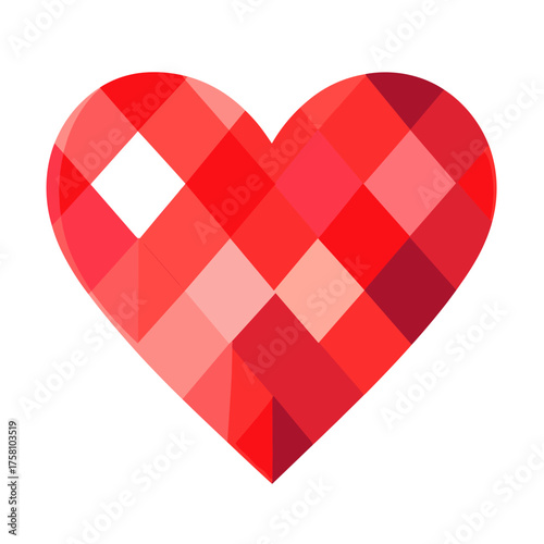 Carttoon heart icon pattern valentine's geometric vector