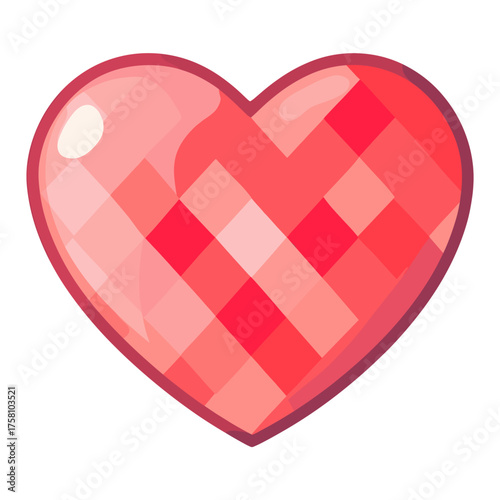 Carttoon heart icon illustration valentine's geometric vector
