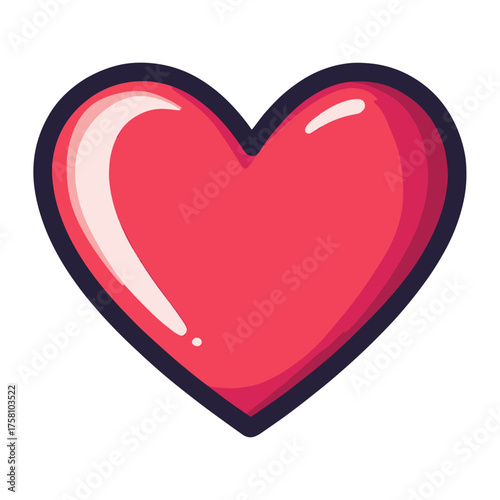 Carttoon heart icon illustration valentine romantic vector