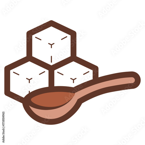 sugar cubes stack with spoon icon