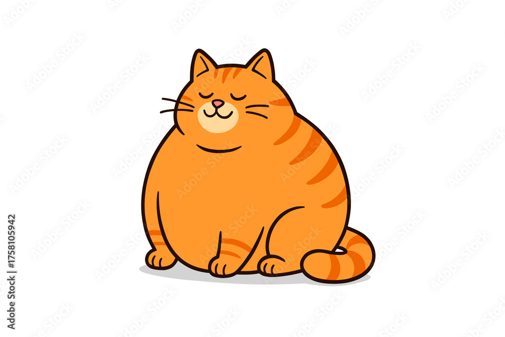 Obraz premium vector fat cat