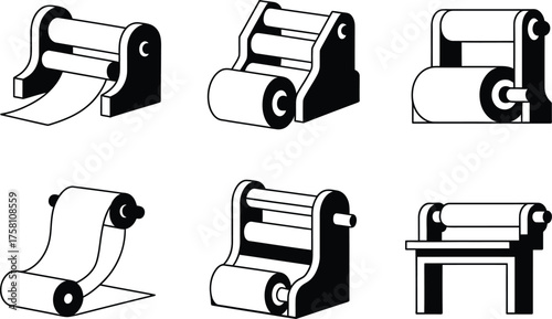 Collection of Six Paper Roll Dispenser Icons