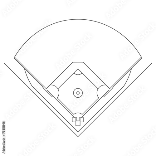 Outline of a baseball field from an aerial perspective