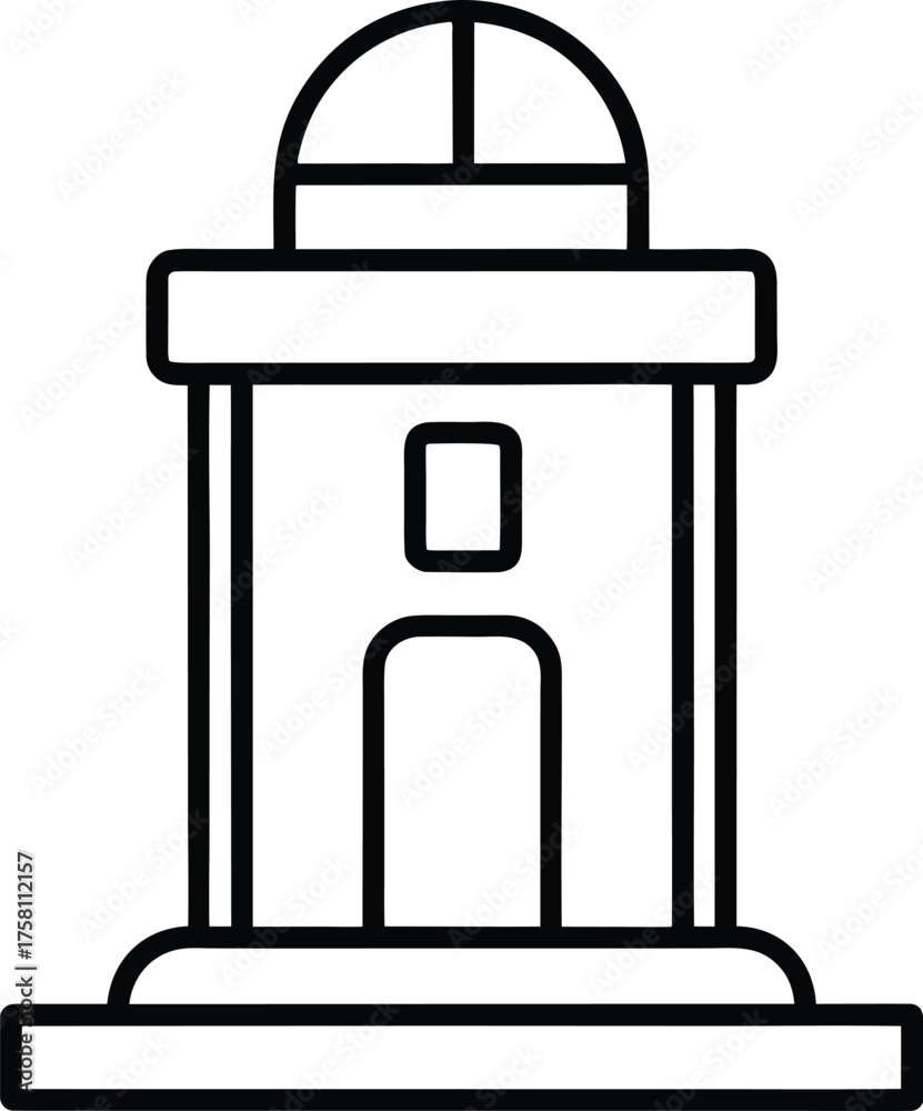 Fototapeta premium Public Air Purifier Station Line Art – Transparent Background