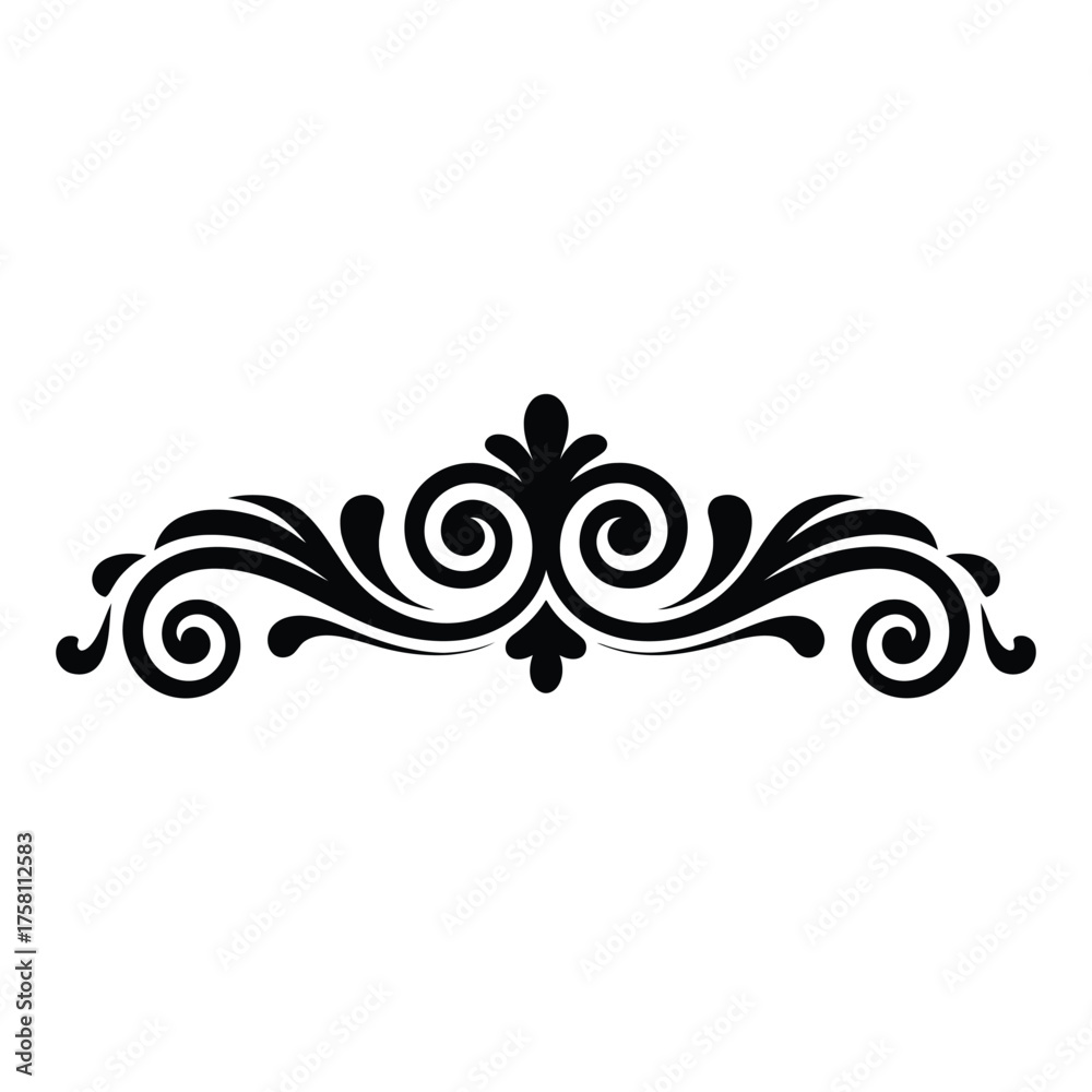 Fototapeta premium Elegant black swirl flourish decorative element
