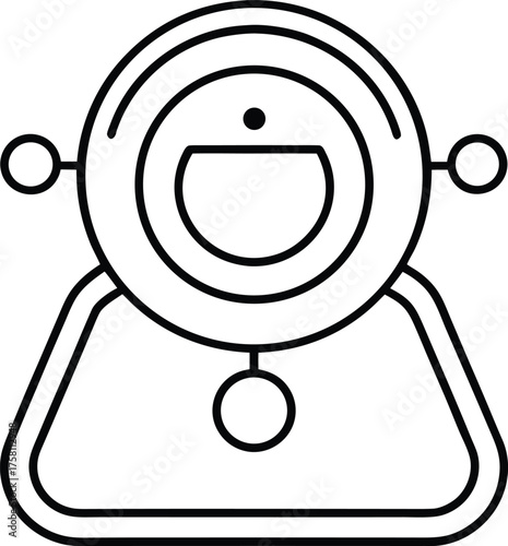 Smart Behavior Tracker Line Art – Transparent Background