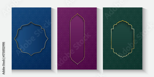 Islamic Pattern shadow, Islamic template abstract background for Eid mubarak, celebration of Islamic, festival, holidays.
Set of Ramadan Kareem banner, poster, greeting card, cover design with mosque,