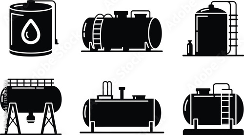 Collection of Industrial Storage Tank Icons