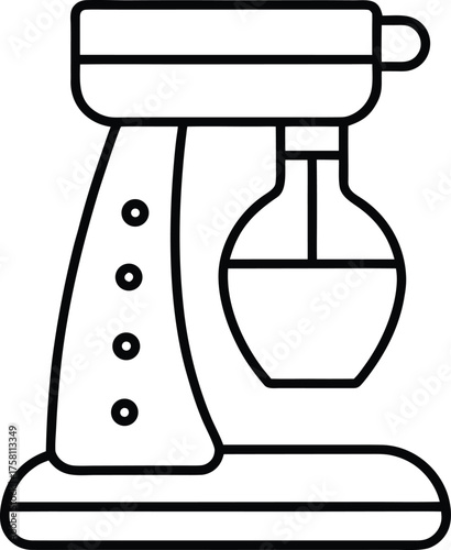 Smart Chemistry Mixer Line Art – Transparent Background