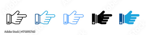 Hand Pointing icon sheet multiple style collection