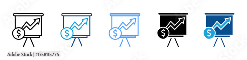 Investment Pitch icon sheet multiple style collection