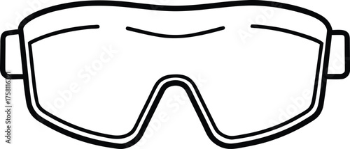 Smart Safety Goggle Line Art Transparent Background