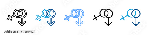 Gender Symbols icon sheet multiple style collection