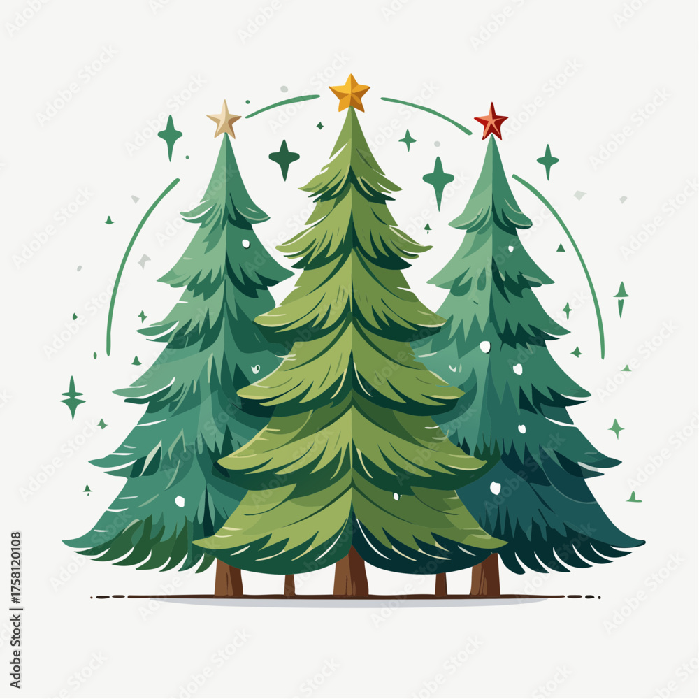 Fototapeta premium christmas tree set