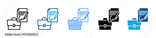 Briefcase icon sheet multiple style collection