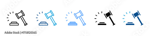 Gavel icon sheet multiple style collection