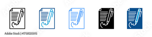Pen + Contract icon sheet multiple style collection