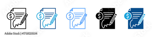 Financial Contract icon sheet multiple style collection