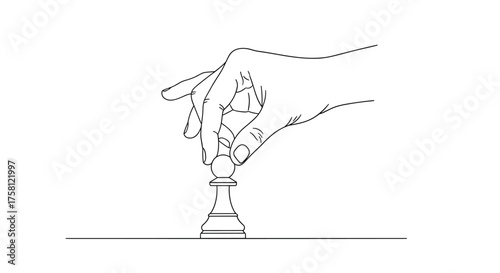 A hand delicately places a chess piece on the board during a strategic game.