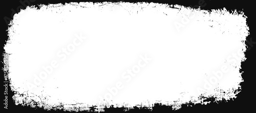 Grungy distressed black and white textured border with scattered speckles and scratches grunge. Grunge border texture background. Grunge style border  frame.