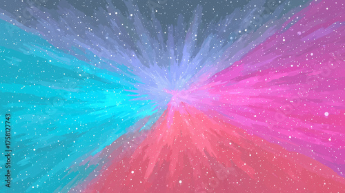 An explosion of dual tones creating a vibrant and dynamic cosmic burst, illustrating the beauty of color and energy in motion.