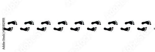 Human foot prints simple bare feet print symbol silhouette footstep icon. Minimalist human footprint icon. Footprints symbol set, Footprints in eps 10.