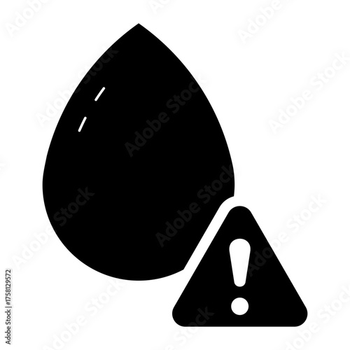 blood with warning sign glyph icon
