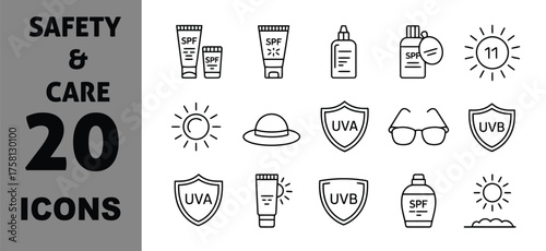 Vector art of safety and care icons