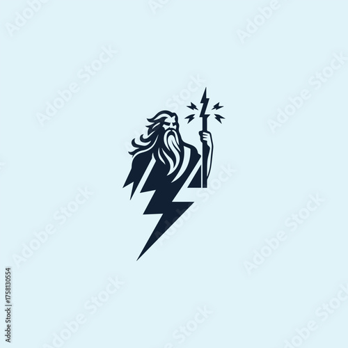 Zeus God Lightning Logo