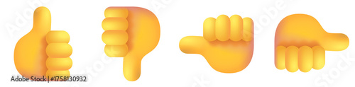 Thumbs Up, Thumbs Down, Fist, and Side Fist Emojis 