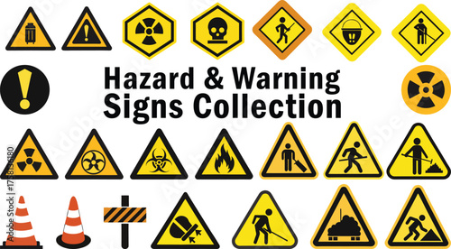 Industrial Hazard Warning Signs Chemical Safety Collection
