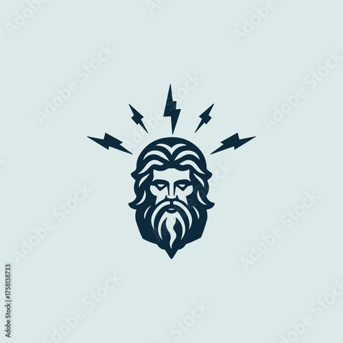Zeus God Thunderbolt Logo