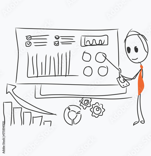 stickman analyzes an improvement graph trending