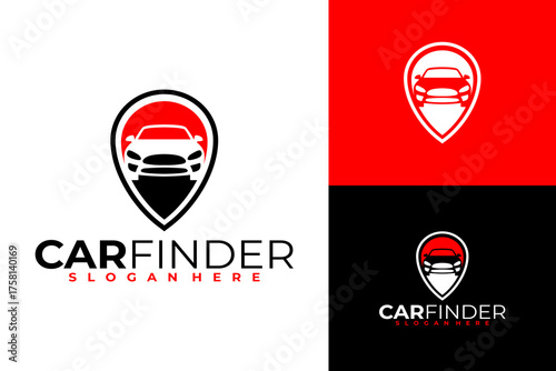 Modern Car Finder Location Pin Logo Design