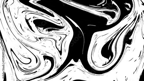 Black and White, Abstract liquify effect background, Marble pattern texture