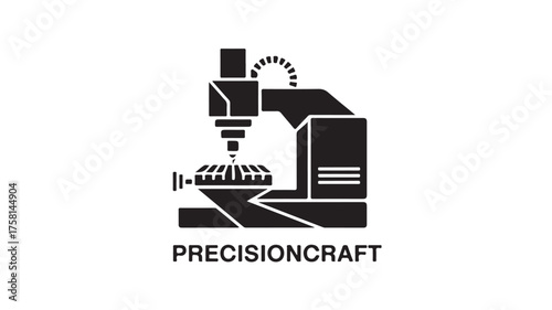 Modern CNC milling machine logo symbolizing precision engineering and advanced manufacturing capabilities for industrial applications