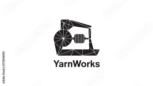 Modern industrial logo design symbolizing textile manufacturing innovation and precision engineering for a forward thinking business