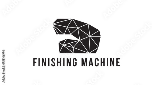 Modern geometric abstract logo for 'Finishing Machine' brand conveying innovation and precision in a sleek, professional design