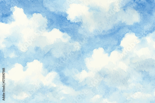 clouds in the sky watercolor background